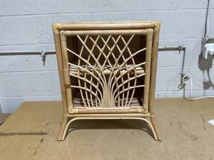 lot 132 image: Bali & Pari Danna Rattan BOHO Nightstand, 1-Door