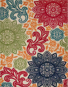 lot 30 image: Tayse Rugs Oasis Floral Multi-Color IndoorOutdoor Area Rug