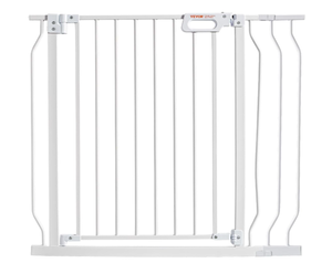 lot 104 image: Vevor VEVOR Baby Gate, Adjustable Width, 30in High Dog Gate, Easy Step Walk Thru