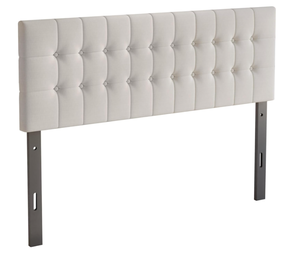 lot 112 image: King Size Button Tufted Linen Upholstered Adjustable Headboard