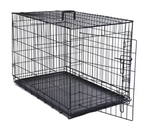 lot 116 image: Max & Marlow Single-Door Dog Crate, Foldable Metal Wire Kennel, Portable, Tray and Divider Included