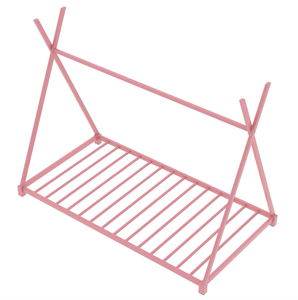 lot 208 image: Twin Size ModernLuxe Metal House Platform Bed with Triangle Structure