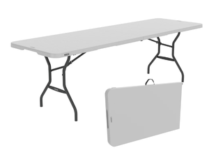 lot 413 image: Lifetime 8 Foot Fold-in-Half Rectangle Table, IndoorOutdoor