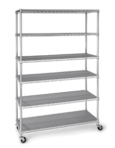 lot 130 image: Members Mark 6-Tier NSF Heavy Duty Wire Shelving, 47.75 W x 18 D x 75.5 H