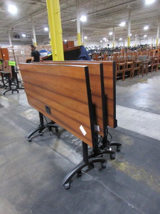lot 242 image: ECA, FLIP TOP GANG TABLES WITH POWER OUTLETS