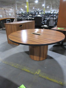 lot 249 image: ECA 60 ROUND WOODEN TABLE