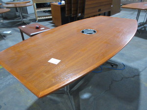lot 250 image: GEIGER CONFERENCE TABLES WITH TECHNOLOGY PORTS