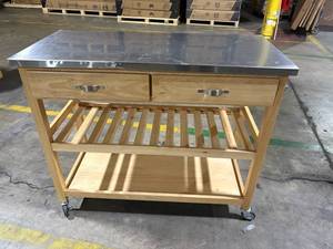 MOBILE KITCHEN ISLAND PREP CART
