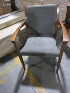 lot 272 image: OFS, WOOD FRAME,  UPHOLSTERED ARMCHAIRS - STACKABLE