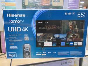 lot 22 image: 55 Inch Hisense A6 Series LED 4K UHD Smart Google TV (2024) 55a6hx