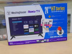 lot 32 image: 24 Inch Westinghouse 720p LED Roku Smart TV WR24HT2212