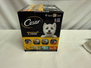 lot 40 image: KK. 24x 3.5oz Trays Cesar Breakfast & Dinner