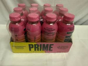 lot 77 image: 12x 16.9oz Prime Hydration-StrawberryBanana