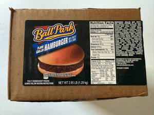 lot 127 image: BB. 12x Ball Park Flamed Grilled Hamburger