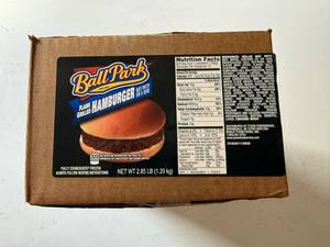 lot 131 image: BB. 12x Ball Park Flamed Grilled Hamburger