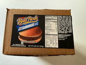 lot 133 image: BB. 12x Ball Park Flamed Grilled Hamburger