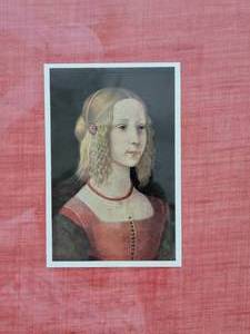 lot 51 image: Gesso Gilt Frame Print of Renaissance Girl