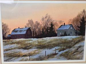 lot 40 image: Idyllic American Rural Fine Art Print - Russell Norberg - Evening Farmhouse