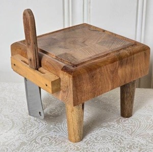 lot 130 image: Adorable Miniature Butchers Block Cheese Tray