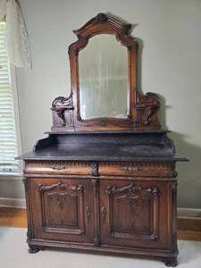 Breathtaking Antique Louis XV Mahogany Dressing Table / Vanity