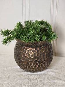 lot 110 image: Stylish Hammered Metal Planter