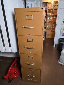lot 182 image: Classic 4-Drawer Aluminum Filing Cabinet