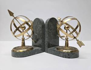 lot 46 image: Vintage Armillary Spheres Bookend Set from Gabberts