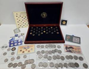 lot 69 image: Large Group of Vintage US Half Dollars State Quarters etc