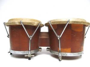 lot 155 image: Nice Quality Set of Bongos   Lap Drums 