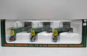 lot 172 image: Mint in Box Large OLIVER The Three Beauties Diecast Tractor Set 