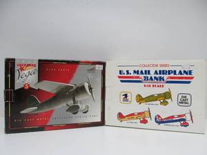 lot 115 image: 2 Mint in Box Diecast Metal Airplane Banks 