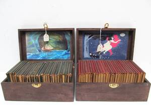 lot 148 image: 2 Boxes wAntique Little Leather Library Book Sets