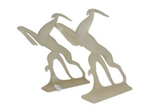 lot 181 image: Wonderful Mid Century Pair of LuciteAcrylic Leaping Gazelle Statues
