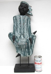 lot 182 image: Excellent Large Carved Figural Wood Sculpture 