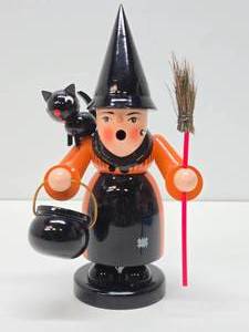 lot 264 image: Excellent Unused German Halloween Witch Smoker Figure
