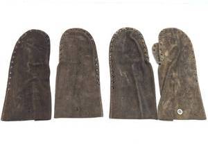 lot 282 image: 2 Pair of Very Cool Old Vintage Heavy Duty Thick Riveted Leather Gloves  Choppers