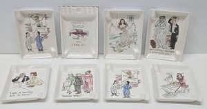 lot 321 image: Lot of 8 NOS Vintage 1950s-60s era Comical & Risque Ashtrays