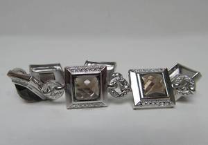 lot 346 image: Sterling Silver Box Bracelet wSmoky Quartz