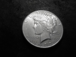 lot 21 image: 1923 S Peace Silver Dollar