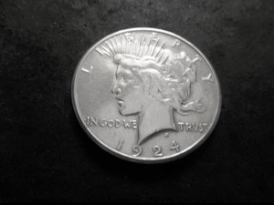 lot 22 image: 1924 S Peace Silver Dollar