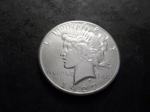 lot 27 image: 1927 D Peace Silver Dollar