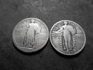 lot 31 image: 1917 Type 1 & 1929 S Standing Liberty Quarters
