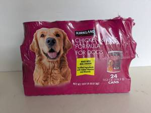 lot 22 image: KIRKLAND SIGNATURE CHICKEN & RICE FORMULA FOR DOGS 24PK.