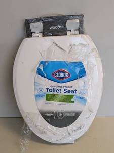 lot 49 image: CLOROX BEVELED WOOD TOILET SEAT