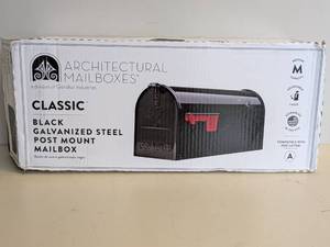 lot 50 image: ARCHITECTURAL MAILBOXES CLASSIC BLACK GALVANIZED STEEL