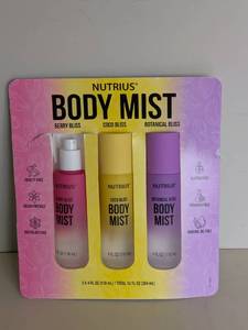 lot 98 image: NUTRIUS BODY MIST SPRAY 3PK.