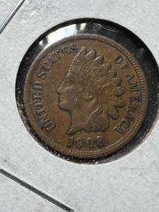 lot 11 image: 1908 US INDIAN HEAD CENT