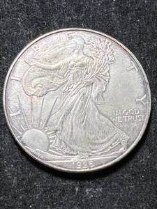 lot 12 image: 1996 AMERICAN SILVER EAGLE 1 TROY OZ .999 FINE SILVER