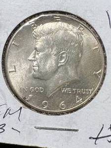 lot 14 image: 1964 US KENNEDY HALF DOLLAR BU