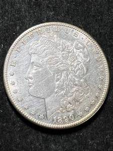 lot 17 image: 1890-S US MORGAN SILVER DOLLAR